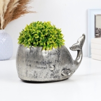 Подставка для мелочей "Кит" серебро, 15х25х15см Подставка для мелочей "Кит" серебро, 15х25х15см