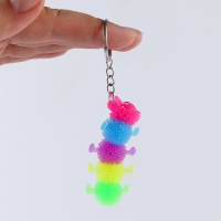 Мяч детский резиновый ёжка &laquo;Сороконожка&raquo;, резиновый, на брелоке, цвета МИКС