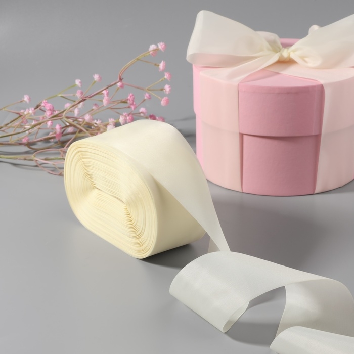 Лента капроновая, 50 мм, 100 &plusmn; 5 м, цвет айвори