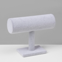 Подставка для часов, браслетов, цепочек &laquo;Мини&raquo;, флок, 16&times;6&times;14см, d=5см, цвет серый