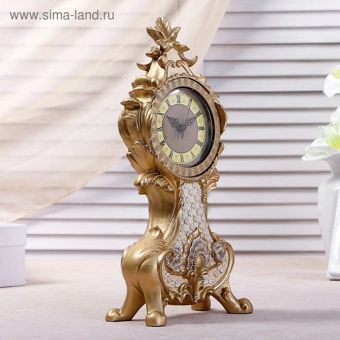 Часы настольные интерьерные каминные "Рококо", 38 х 17.5 х 10 см, d-10 см 3940763