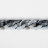Цепочка для сумки, пластиковая, 23 &times; 17 мм, 120 см, цвет серый агат