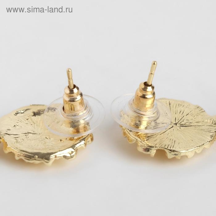 Серьги металл &laquo;Карибы&raquo; прямоугольные, цвет золото