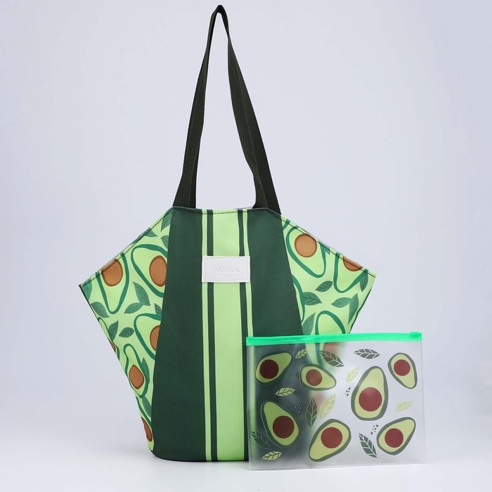 Сумка женская пляжная Сумка женская пляжная "Авокадо" + бикини бэг