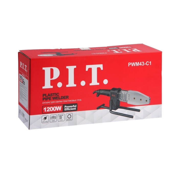 Аппарат для сварки пластиковых труб P.I.T., 1200 Вт, 0-300°, насадки 20,25,32,40 мм, кейс Аппарат для сварки пластиковых труб P.I.T., 1200 Вт, 0-300°, насадки 20,25,32,40 мм, кейс