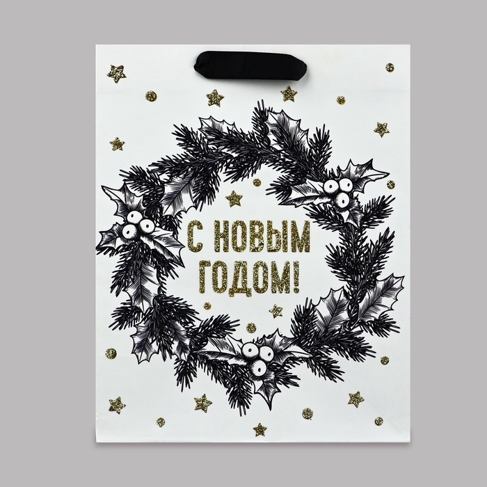 Пакет подарочный новогодний ламинированный &laquo;Новогодние чудеса&raquo;, MS 23 x 18 х 10 см