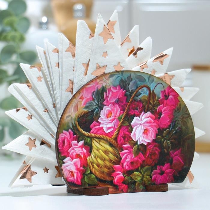 Салфетница Салфетница "Корзина роз", 13х10х5см