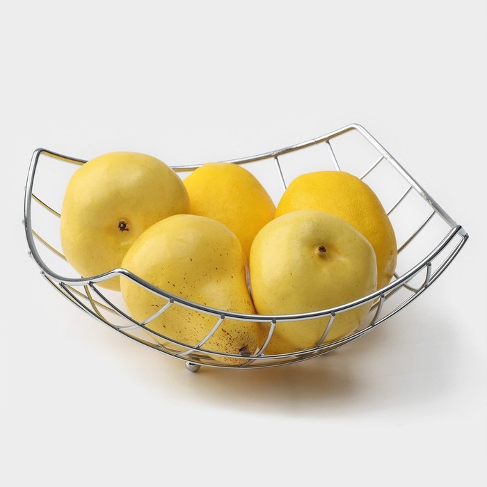 Фруктовница Доляна &laquo;Решето&raquo;, 23,5&times;23,5&times;10,5 см, цвет серебряный