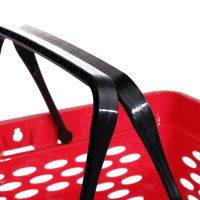 Корзина покупательская пластиковая, 20 л, 2 пластиковые ручки, цвет красный Корзина покупательская пластиковая, 20 л, 2 пластиковые ручки, цвет красный