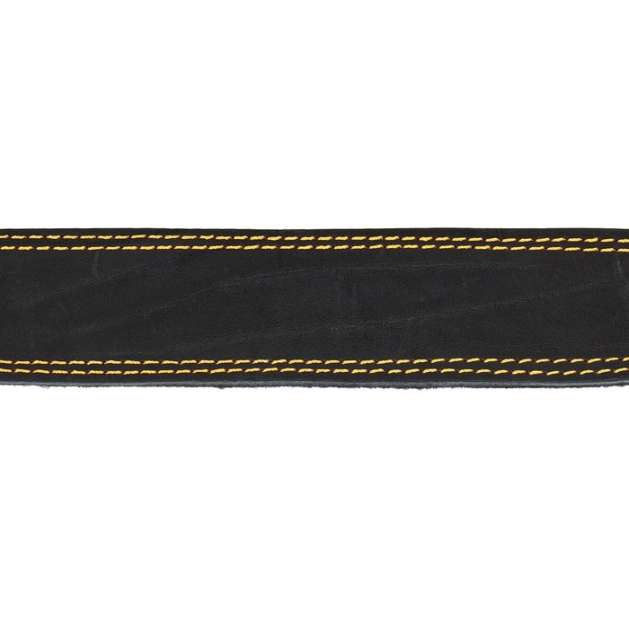 Ошейник кожаный на синтепоне, 82 х 4.5 см,  ОШ 50-70 см, чёрный