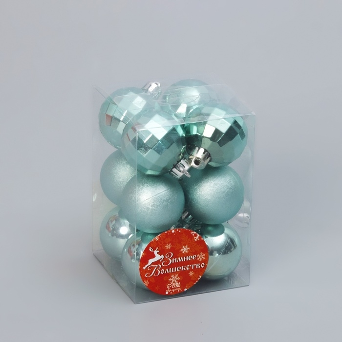 Набор шаров пластик d-4 см, 12 шт "Диско ассорти"