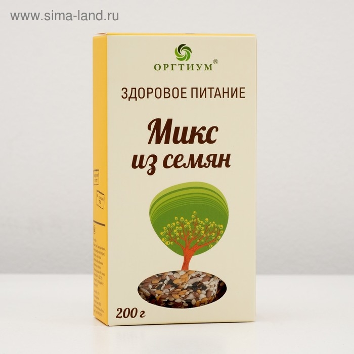 Микс из семян: лён тёмный и светлый, кунжут тёмный и светлый, очищенные тыквенные семечки и ядра подсолнуха, 200 г