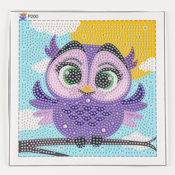 Алмазная мозаика для детей на раме с полным заполнением разнымии стразами &laquo;Совушка&raquo;, 15 х 15 см