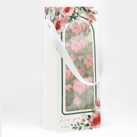 Пакет-переноска для цветов с пластиковым окном, &laquo;Только для тебя&raquo;, белая, 30 х 12 х 8 см