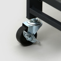 Стеллаж складной на колесах, 2 полки, 71,5&times;34&times;55, цвет чёрный матовый