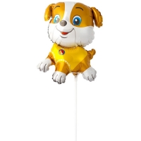 Шар фольгированный 12" &laquo;Щенок в жёлтом&raquo;, для палочки