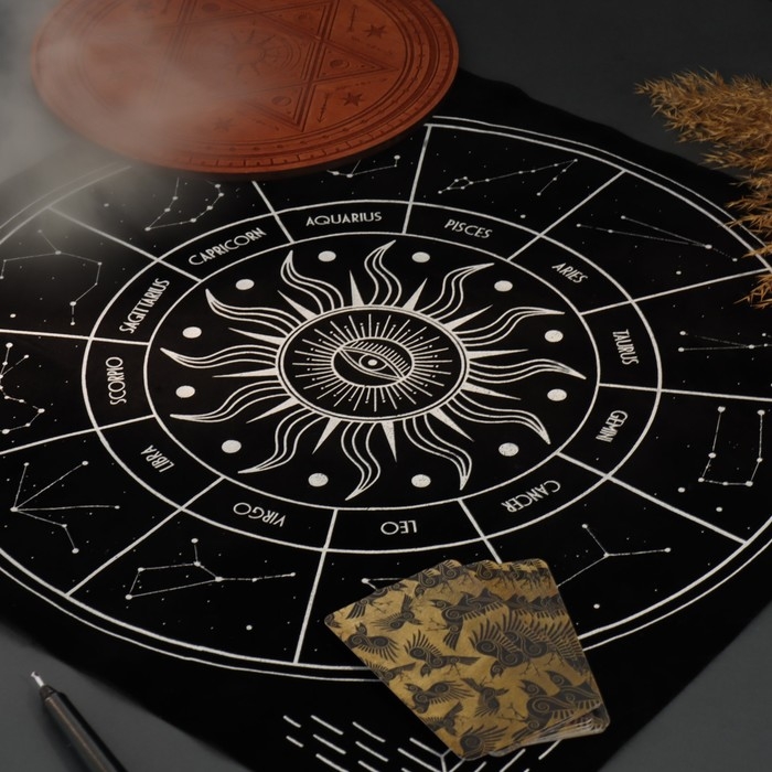 Скатерть для гадания бархатная &laquo;Звездный путь&raquo;, 50х50 см, 16+