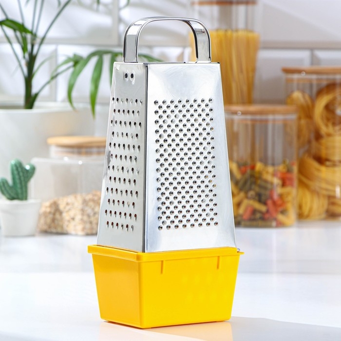 Тёрка &laquo;Сталь&raquo;, 4 грани, из нержавеющей стали, 11&times;9&times;27 см, МИКС