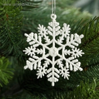 Украшение ёлочное "Белая снежинка" (набор 3 шт) d-7 см