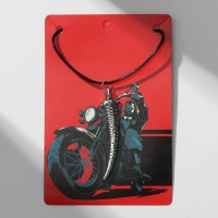 Кулон мужской &laquo;Клык&raquo; резной, цвет серебро на чёрном шнурке, 50 см