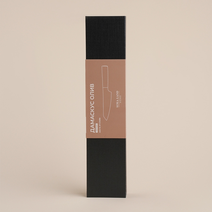 Нож кухонный SL Home &laquo;Оливия&raquo;, шеф, лезвие 16 см, дамасская сталь, цвет коричневый