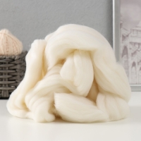 Шерсть для валяния 100% полутонкая шерсть 50 гр (205, белый) Шерсть для валяния 100% полутонкая шерсть 50 гр (205, белый)