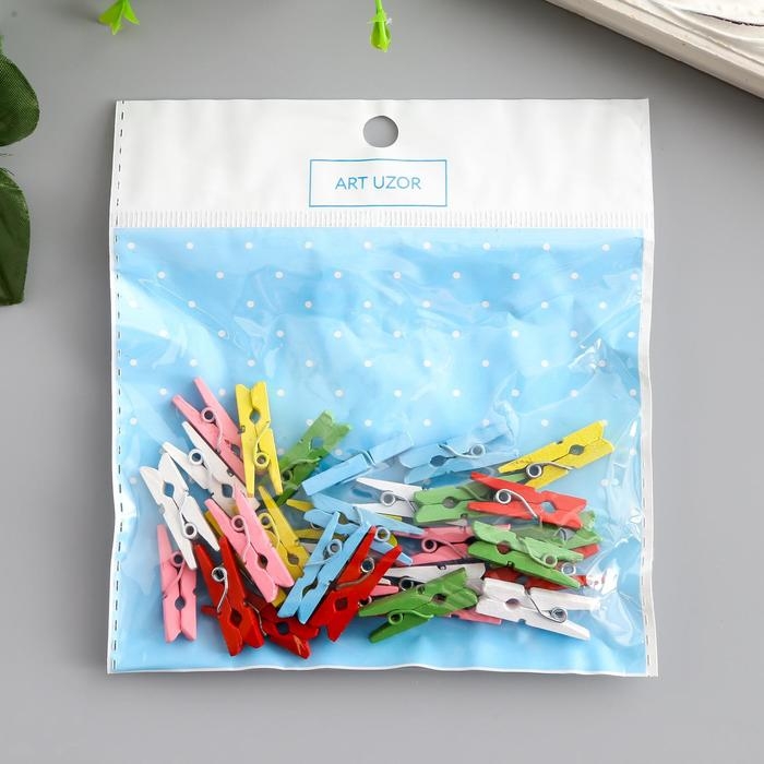 Декор для творчества дерево Декор для творчества дерево "Прищепка" 2,5 см (набор 30 шт) 10,5х11,5 см