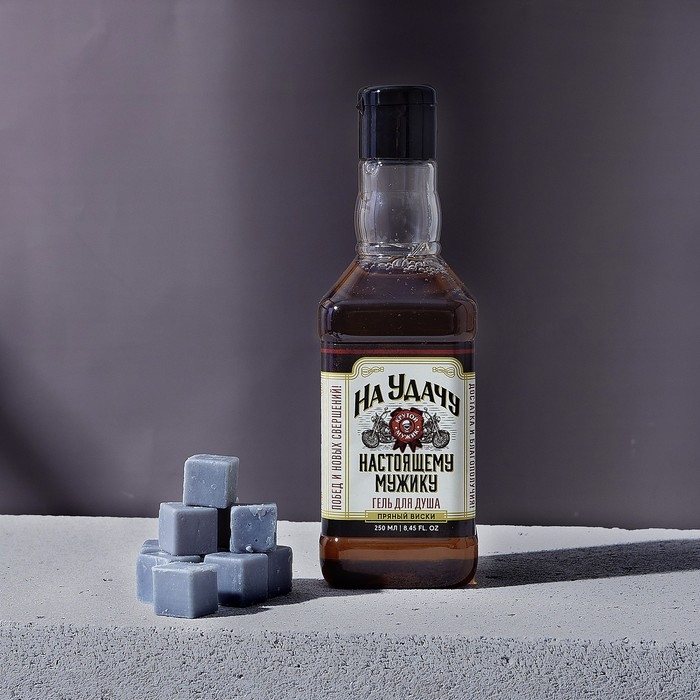 Новогодний подарочный набор косметики &laquo;На удачу&raquo;, гель для душа во флаконе виски 250 мл и мыло для рук, Новый Год