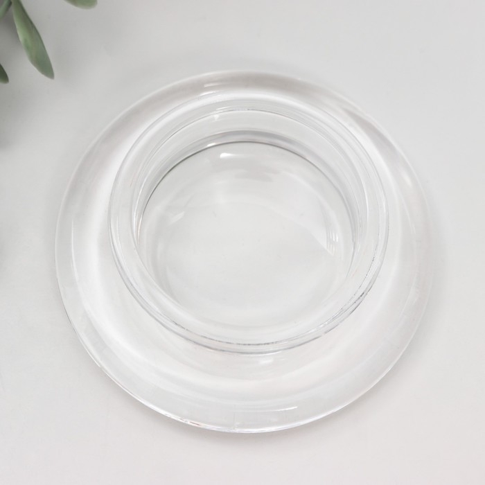 Подсвечник стекло на 1 свечу Подсвечник стекло на 1 свечу "Анта" d-4,5 см прозрачный 8,5х8,5х2,5 см