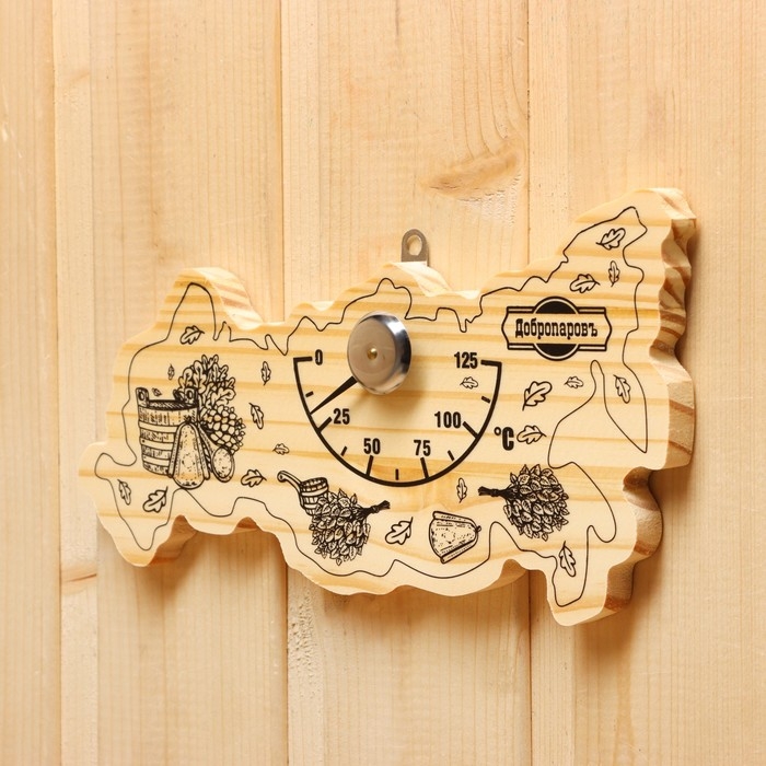 Термометр для бани Термометр для бани "Карта России", деревянный, 23 х 12 см, Добропаровъ