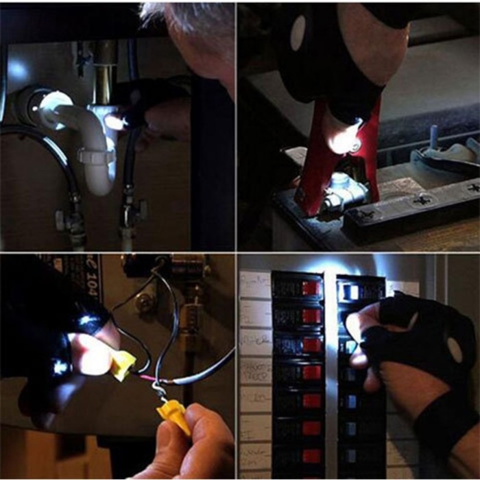 Перчатка ТУНДРА, со светодиодным фонариком и ремешком, правая Перчатка ТУНДРА, со светодиодным фонариком и ремешком, правая