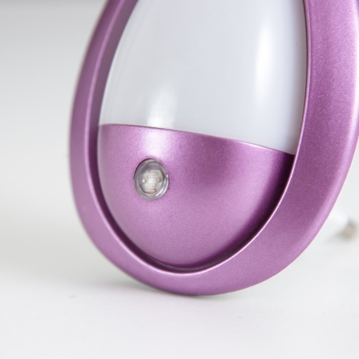 Ночник "Светлячок" с датчиком освещения, 3_LED х 1 Вт, 10 см (220В) фиолет. RISALUX