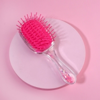 Расчёска массажная, широкая, 6 &times; 18 см, цвет розовый