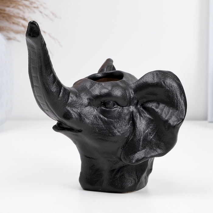 Кашпо - ваза Кашпо - ваза "Слон" черный, 13х12х15см