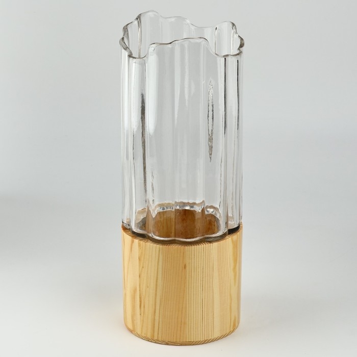 Ваза для цветов &laquo;Кристал&raquo; из прозрачного стекла 30&times;12&times;12 см