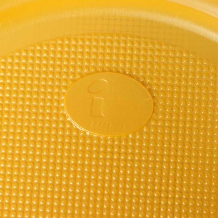 Тарелки пластиковые одноразовые, d= 21 см, цвет жёлтый, 12 шт/уп Тарелки пластиковые одноразовые, d= 21 см, цвет жёлтый, 12 шт/уп