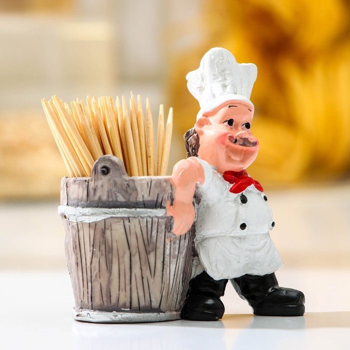 Подставка под зубочистки &laquo;Поварёнок&raquo;, в комплекте с зубочистками, МИКС