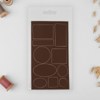 Набор заплаток для верхней одежды, клеевые, лист 10 &times; 18 см, 10 шт, цвет коричневый