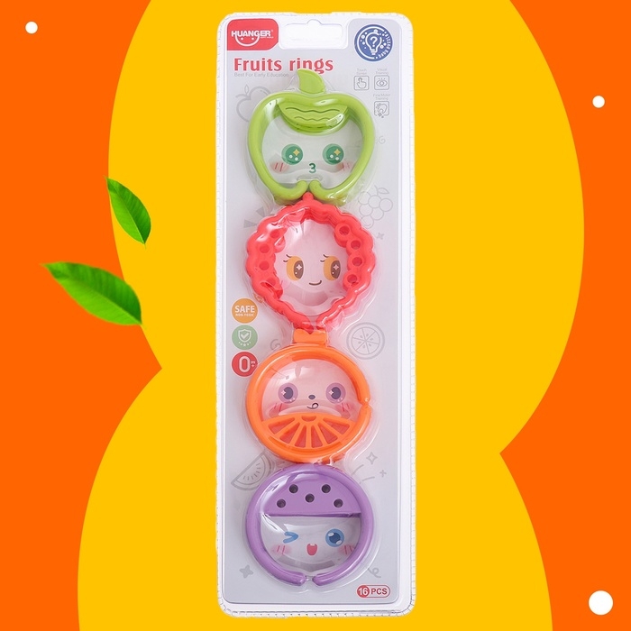 Развивающая игрушка-цепочка для зубов &laquo;Фруктовые колечки&raquo;