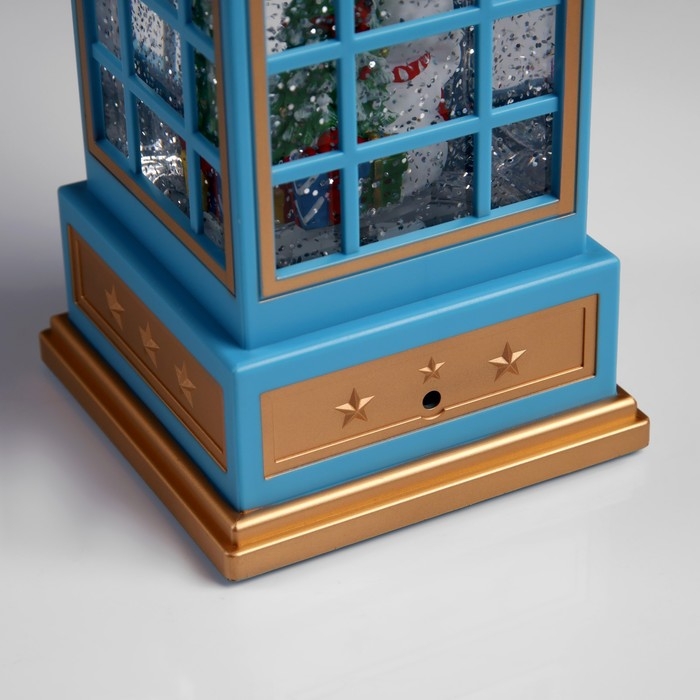 Светодиодная фигура &laquo;Снеговик в телефонной будке&raquo; 10.5 &times; 25 &times; 10.5 см, пластик, батарейки ААх3 (не в комплекте), USB, свечение тёплое белое