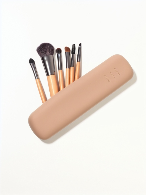 Футляр д/кистей 20*5*2см силикон бежевый пакет QF Футляр д/кистей 20*5*2см силикон бежевый пакет QF