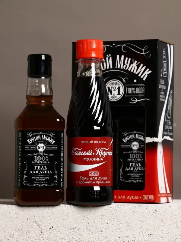 Подарочный набор мужской: гель для душа виски и кола 2 шт х 250 мл, Чистое счастье