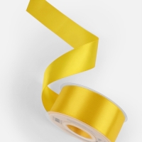 Лента атласная двухсторонняя № 0645 38мм*25&plusmn;1м жёлтый TR