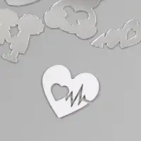 Декор для творчества пластик зеркальный "Любовь" набор 6 шт