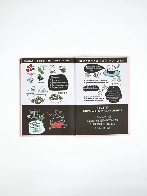 Книга для записи рецептов А5, 80 л. Твердый переплет "Ешь, готовь, люби"