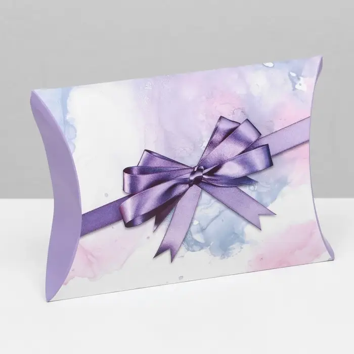 Коробка складная, подушка, &laquo;Фиолетовый бант&raquo; 19&times;14&times;4 см