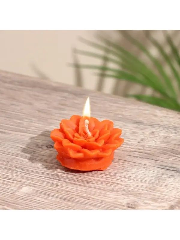 Свеча "Цветок" 5х5х2 см, соевый воск, микс