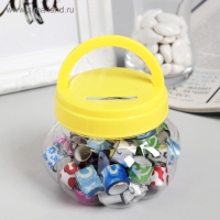 Клейкая лента пластик в банке "Блеск" (набор 40 шт) цвета МИКС 1,2 смх1 м 7,5х8,5х8,5 см Клейкая лента пластик в банке "Блеск" (набор 40 шт) цвета МИКС 1,2 смх1 м 7,5х8,5х8,5 см