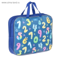 Папка с ручками текстильная, А4, 330 х 260 х 70 мм, Calligrata, &laquo;Цифры монстры&raquo;