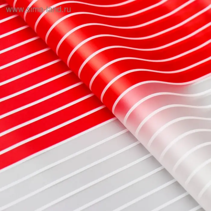 Плёнка для цветов и подарков &laquo;Полосы&raquo;, красная, 60&times;60 см